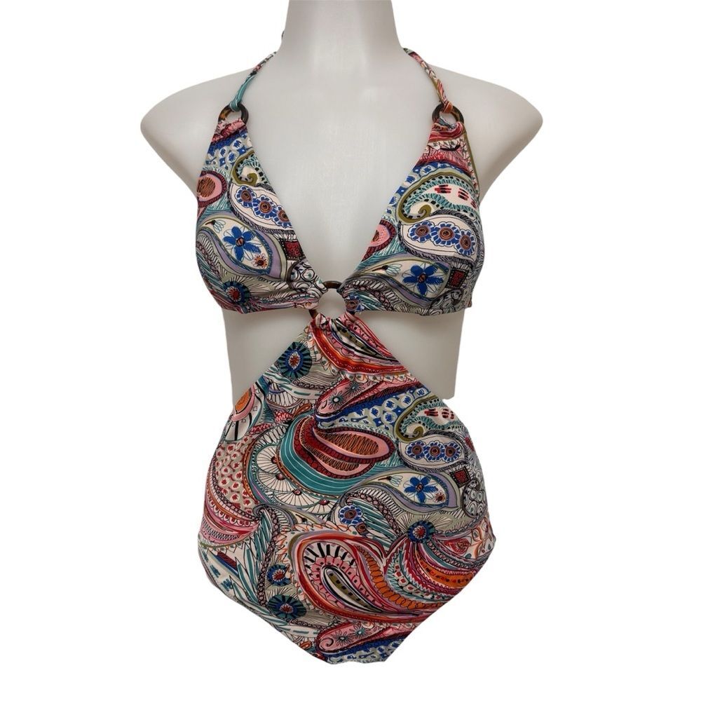 J. Crew Scribble Floral One Piece Bathing Suit Size 6